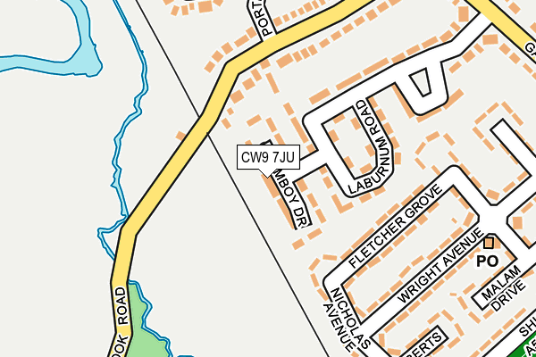 CW9 7JU map - OS OpenMap – Local (Ordnance Survey) CW9 7JU map - OS OpenMap – Local (Ordnance Survey)