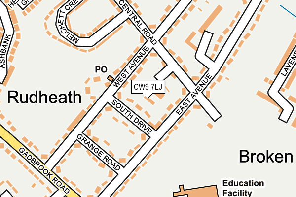 CW9 7LJ map - OS OpenMap – Local (Ordnance Survey)