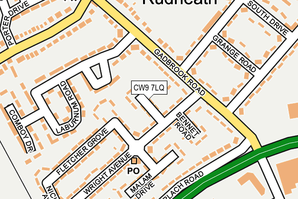 CW9 7LQ map - OS OpenMap – Local (Ordnance Survey) CW9 7LQ map - OS OpenMap – Local (Ordnance Survey)