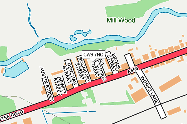 CW9 7NQ map - OS OpenMap – Local (Ordnance Survey) CW9 7NQ map - OS OpenMap – Local (Ordnance Survey)