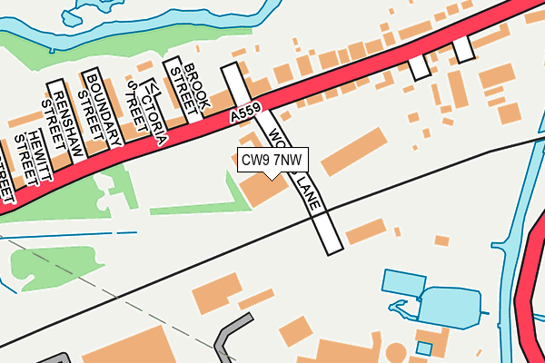 CW9 7NW map - OS OpenMap – Local (Ordnance Survey) CW9 7NW map - OS OpenMap – Local (Ordnance Survey)
