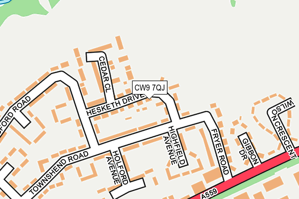 CW9 7QJ map - OS OpenMap – Local (Ordnance Survey) CW9 7QJ map - OS OpenMap – Local (Ordnance Survey)