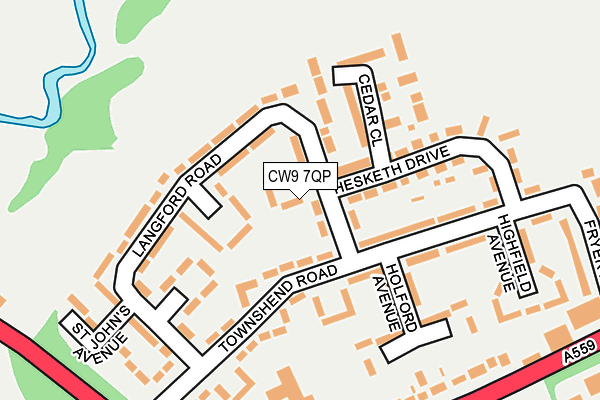 CW9 7QP map - OS OpenMap – Local (Ordnance Survey) CW9 7QP map - OS OpenMap – Local (Ordnance Survey)