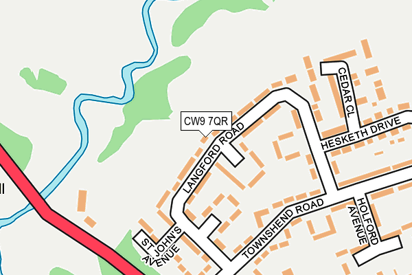 CW9 7QR map - OS OpenMap – Local (Ordnance Survey)