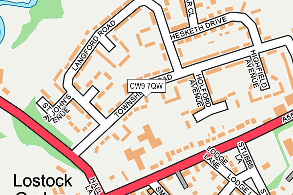 CW9 7QW map - OS OpenMap – Local (Ordnance Survey)