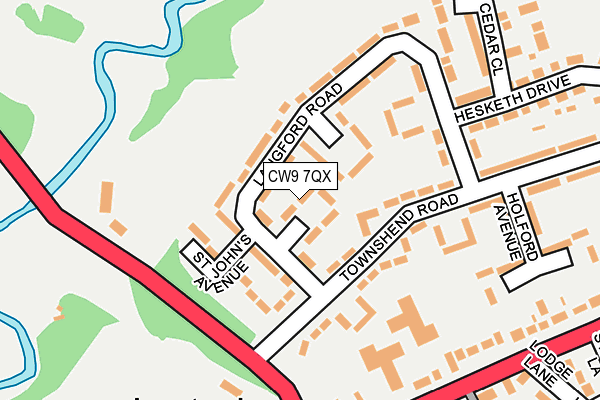 CW9 7QX map - OS OpenMap – Local (Ordnance Survey) CW9 7QX map - OS OpenMap – Local (Ordnance Survey)
