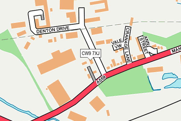 CW9 7XJ map - OS OpenMap – Local (Ordnance Survey) CW9 7XJ map - OS OpenMap – Local (Ordnance Survey)