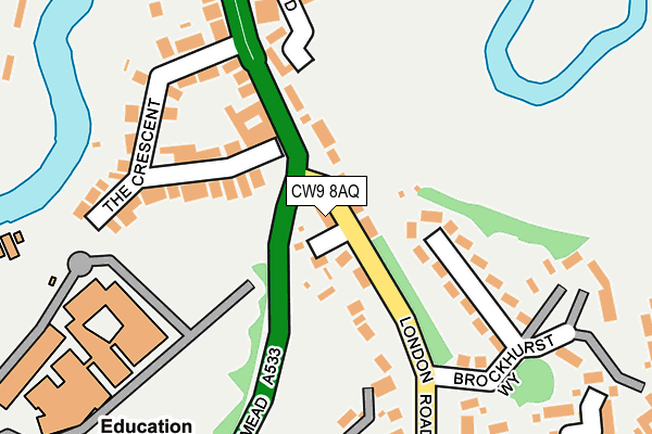 CW9 8AQ map - OS OpenMap – Local (Ordnance Survey)
