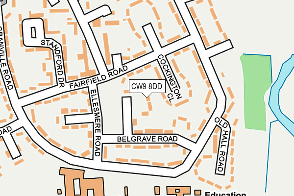 CW9 8DD map - OS OpenMap – Local (Ordnance Survey) CW9 8DD map - OS OpenMap – Local (Ordnance Survey)