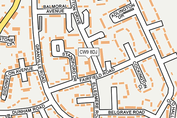 CW9 8DJ map - OS OpenMap – Local (Ordnance Survey) CW9 8DJ map - OS OpenMap – Local (Ordnance Survey)