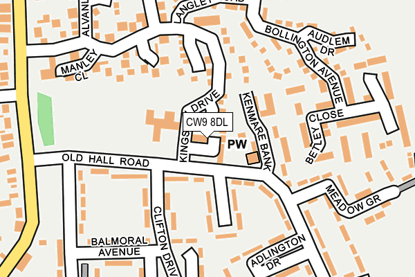 CW9 8DL map - OS OpenMap – Local (Ordnance Survey) CW9 8DL map - OS OpenMap – Local (Ordnance Survey)