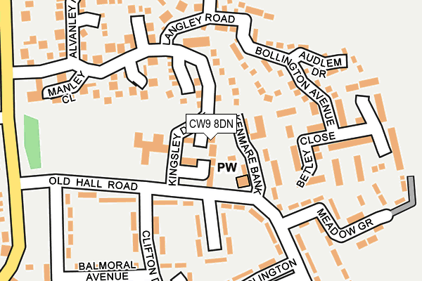 CW9 8DN map - OS OpenMap – Local (Ordnance Survey) CW9 8DN map - OS OpenMap – Local (Ordnance Survey)