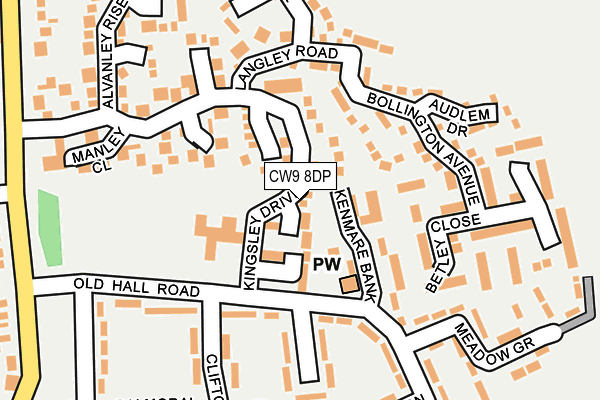 CW9 8DP map - OS OpenMap – Local (Ordnance Survey) CW9 8DP map - OS OpenMap – Local (Ordnance Survey)