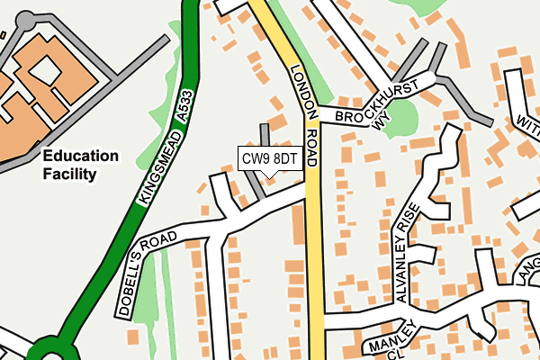 CW9 8DT map - OS OpenMap – Local (Ordnance Survey) CW9 8DT map - OS OpenMap – Local (Ordnance Survey)