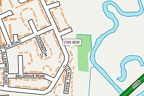 CW9 8DW map - OS OpenMap – Local (Ordnance Survey) CW9 8DW map - OS OpenMap – Local (Ordnance Survey)