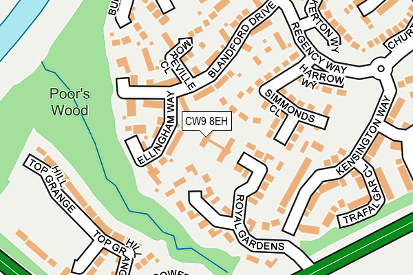 CW9 8EH map - OS OpenMap – Local (Ordnance Survey) CW9 8EH map - OS OpenMap – Local (Ordnance Survey)