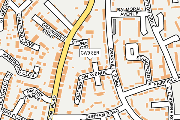 CW9 8ER map - OS OpenMap – Local (Ordnance Survey) CW9 8ER map - OS OpenMap – Local (Ordnance Survey)