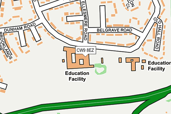 CW9 8EZ map - OS OpenMap – Local (Ordnance Survey) CW9 8EZ map - OS OpenMap – Local (Ordnance Survey)