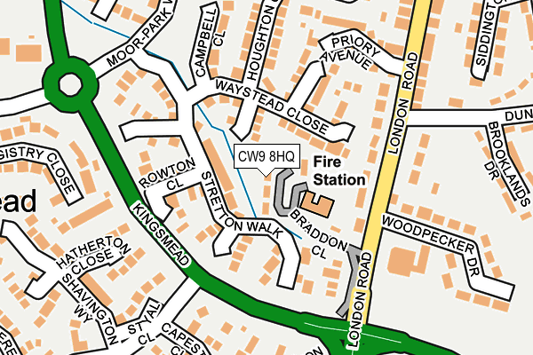CW9 8HQ map - OS OpenMap – Local (Ordnance Survey) CW9 8HQ map - OS OpenMap – Local (Ordnance Survey)