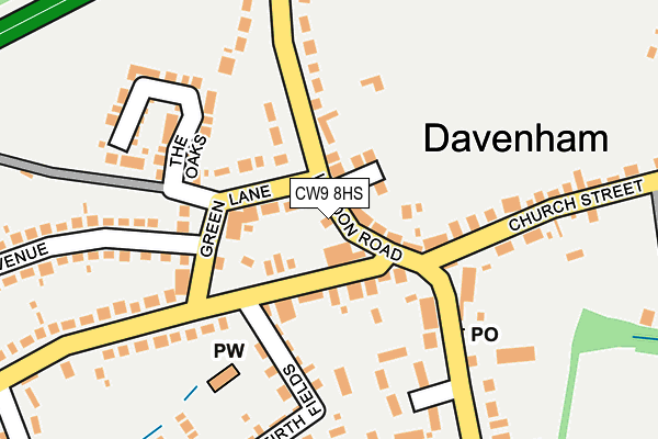 CW9 8HS map - OS OpenMap – Local (Ordnance Survey) CW9 8HS map - OS OpenMap – Local (Ordnance Survey)