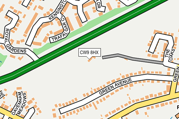 CW9 8HX map - OS OpenMap – Local (Ordnance Survey) CW9 8HX map - OS OpenMap – Local (Ordnance Survey)