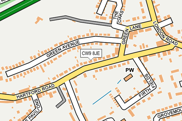 CW9 8JE map - OS OpenMap – Local (Ordnance Survey)