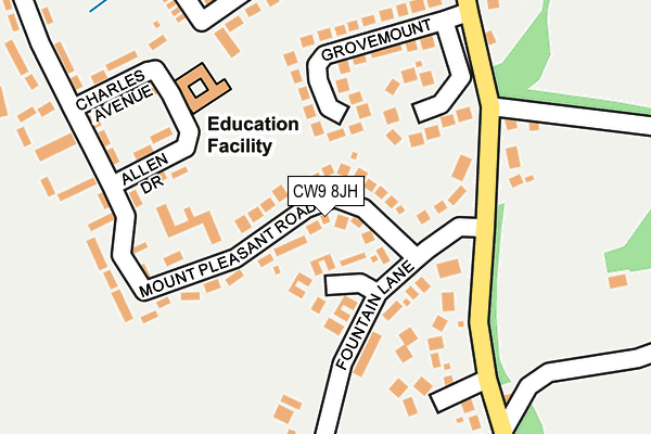 CW9 8JH map - OS OpenMap – Local (Ordnance Survey) CW9 8JH map - OS OpenMap – Local (Ordnance Survey)