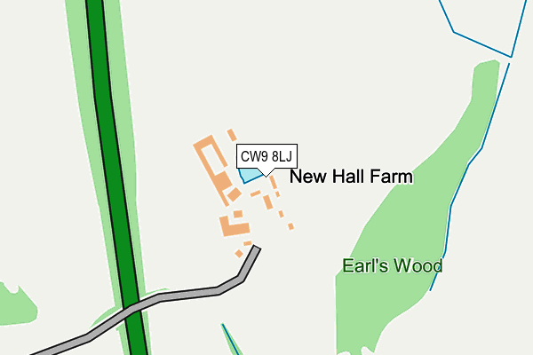 CW9 8LJ map - OS OpenMap – Local (Ordnance Survey) CW9 8LJ map - OS OpenMap – Local (Ordnance Survey)