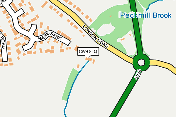 CW9 8LQ map - OS OpenMap – Local (Ordnance Survey) CW9 8LQ map - OS OpenMap – Local (Ordnance Survey)