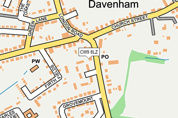 CW9 8LZ map - OS OpenMap – Local (Ordnance Survey) CW9 8LZ map - OS OpenMap – Local (Ordnance Survey)