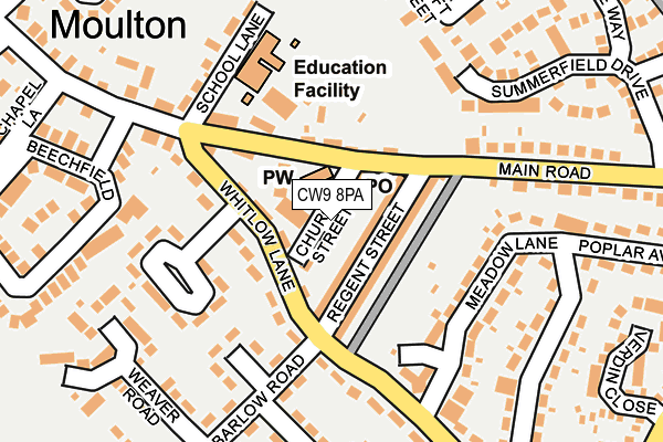 CW9 8PA map - OS OpenMap – Local (Ordnance Survey) CW9 8PA map - OS OpenMap – Local (Ordnance Survey)