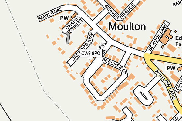 CW9 8PQ map - OS OpenMap – Local (Ordnance Survey) CW9 8PQ map - OS OpenMap – Local (Ordnance Survey)