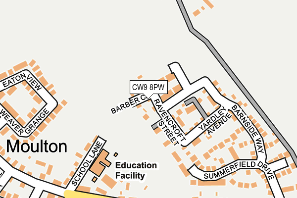 CW9 8PW map - OS OpenMap – Local (Ordnance Survey) CW9 8PW map - OS OpenMap – Local (Ordnance Survey)