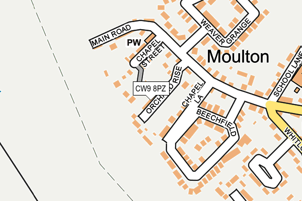 CW9 8PZ map - OS OpenMap – Local (Ordnance Survey) CW9 8PZ map - OS OpenMap – Local (Ordnance Survey)