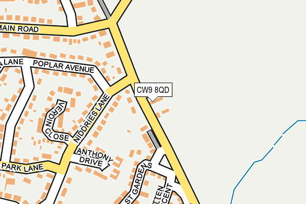 CW9 8QD map - OS OpenMap – Local (Ordnance Survey) CW9 8QD map - OS OpenMap – Local (Ordnance Survey)