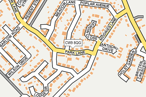 CW9 8QG map - OS OpenMap – Local (Ordnance Survey) CW9 8QG map - OS OpenMap – Local (Ordnance Survey)