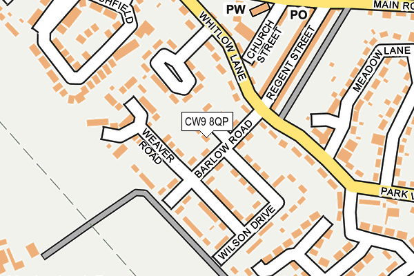 CW9 8QP map - OS OpenMap – Local (Ordnance Survey) CW9 8QP map - OS OpenMap – Local (Ordnance Survey)