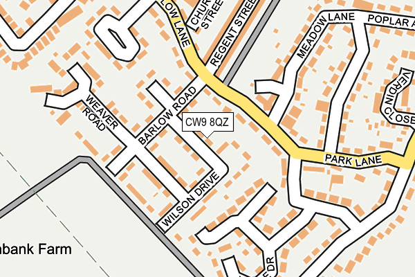 CW9 8QZ map - OS OpenMap – Local (Ordnance Survey) CW9 8QZ map - OS OpenMap – Local (Ordnance Survey)
