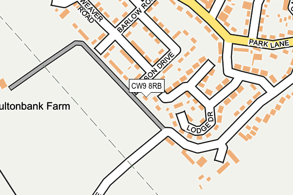 CW9 8RB map - OS OpenMap – Local (Ordnance Survey) CW9 8RB map - OS OpenMap – Local (Ordnance Survey)