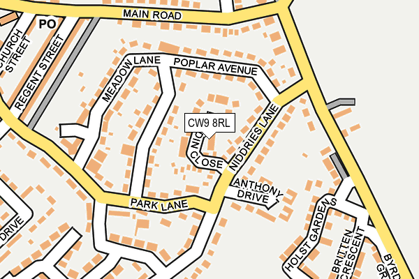 CW9 8RL map - OS OpenMap – Local (Ordnance Survey) CW9 8RL map - OS OpenMap – Local (Ordnance Survey)
