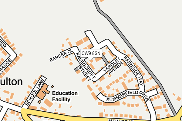 CW9 8SN map - OS OpenMap – Local (Ordnance Survey) CW9 8SN map - OS OpenMap – Local (Ordnance Survey)