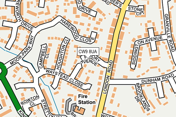 CW9 8UA map - OS OpenMap – Local (Ordnance Survey) CW9 8UA map - OS OpenMap – Local (Ordnance Survey)