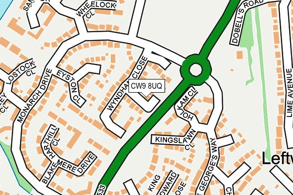 CW9 8UQ map - OS OpenMap – Local (Ordnance Survey) CW9 8UQ map - OS OpenMap – Local (Ordnance Survey)