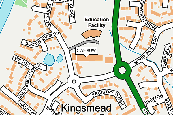 CW9 8UW map - OS OpenMap – Local (Ordnance Survey) CW9 8UW map - OS OpenMap – Local (Ordnance Survey)
