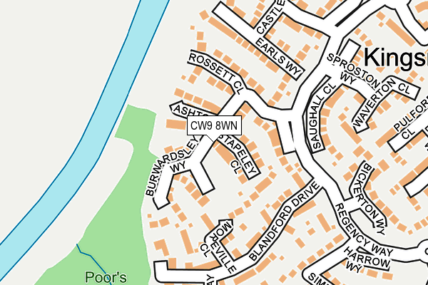CW9 8WN map - OS OpenMap – Local (Ordnance Survey) CW9 8WN map - OS OpenMap – Local (Ordnance Survey)