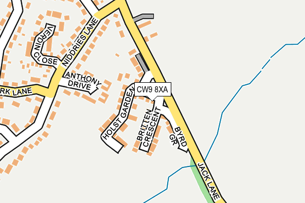 CW9 8XA map - OS OpenMap – Local (Ordnance Survey) CW9 8XA map - OS OpenMap – Local (Ordnance Survey)