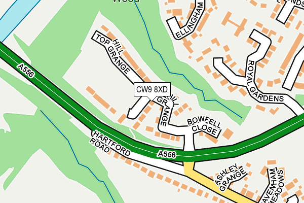 CW9 8XD map - OS OpenMap – Local (Ordnance Survey) CW9 8XD map - OS OpenMap – Local (Ordnance Survey)