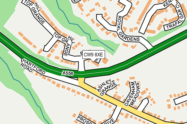 CW9 8XE map - OS OpenMap – Local (Ordnance Survey) CW9 8XE map - OS OpenMap – Local (Ordnance Survey)