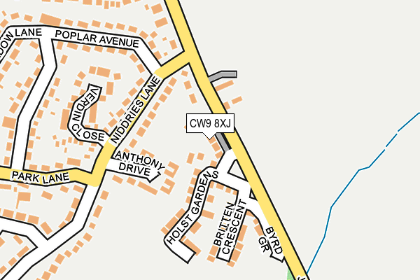 CW9 8XJ map - OS OpenMap – Local (Ordnance Survey) CW9 8XJ map - OS OpenMap – Local (Ordnance Survey)