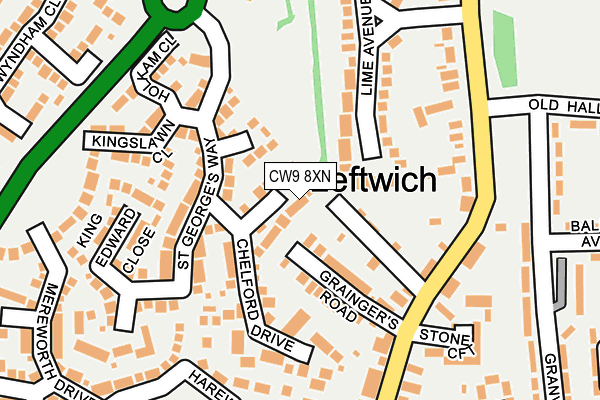 CW9 8XN map - OS OpenMap – Local (Ordnance Survey) CW9 8XN map - OS OpenMap – Local (Ordnance Survey)